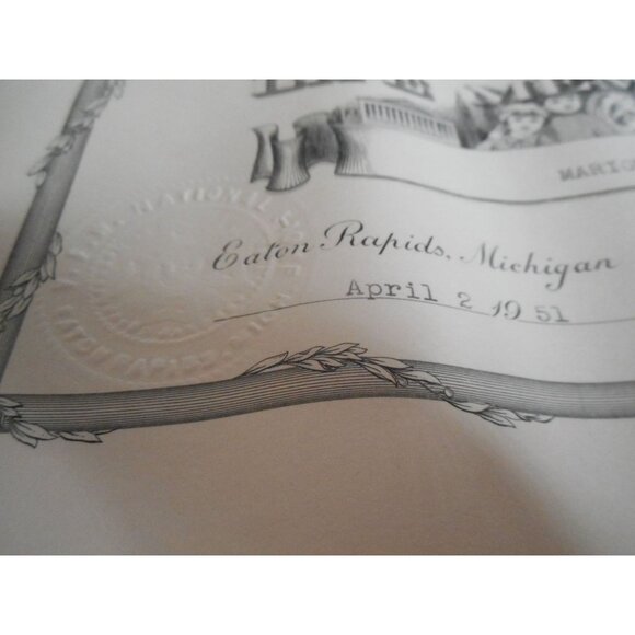 Vintage 1951 Veterans of Foreign Wars Life Membership Certificate 9.5 x 12" - Picture 3 of 5